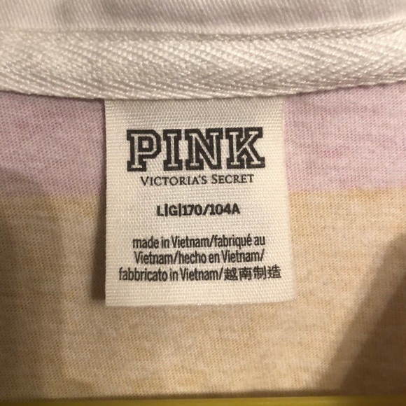 Long Selves Pink and Yellow Polo By Pink - Picture 3 of 4